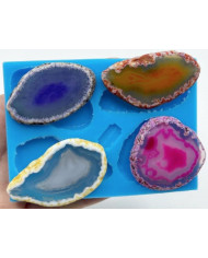 Moule en silicone 4 pierres d'agate